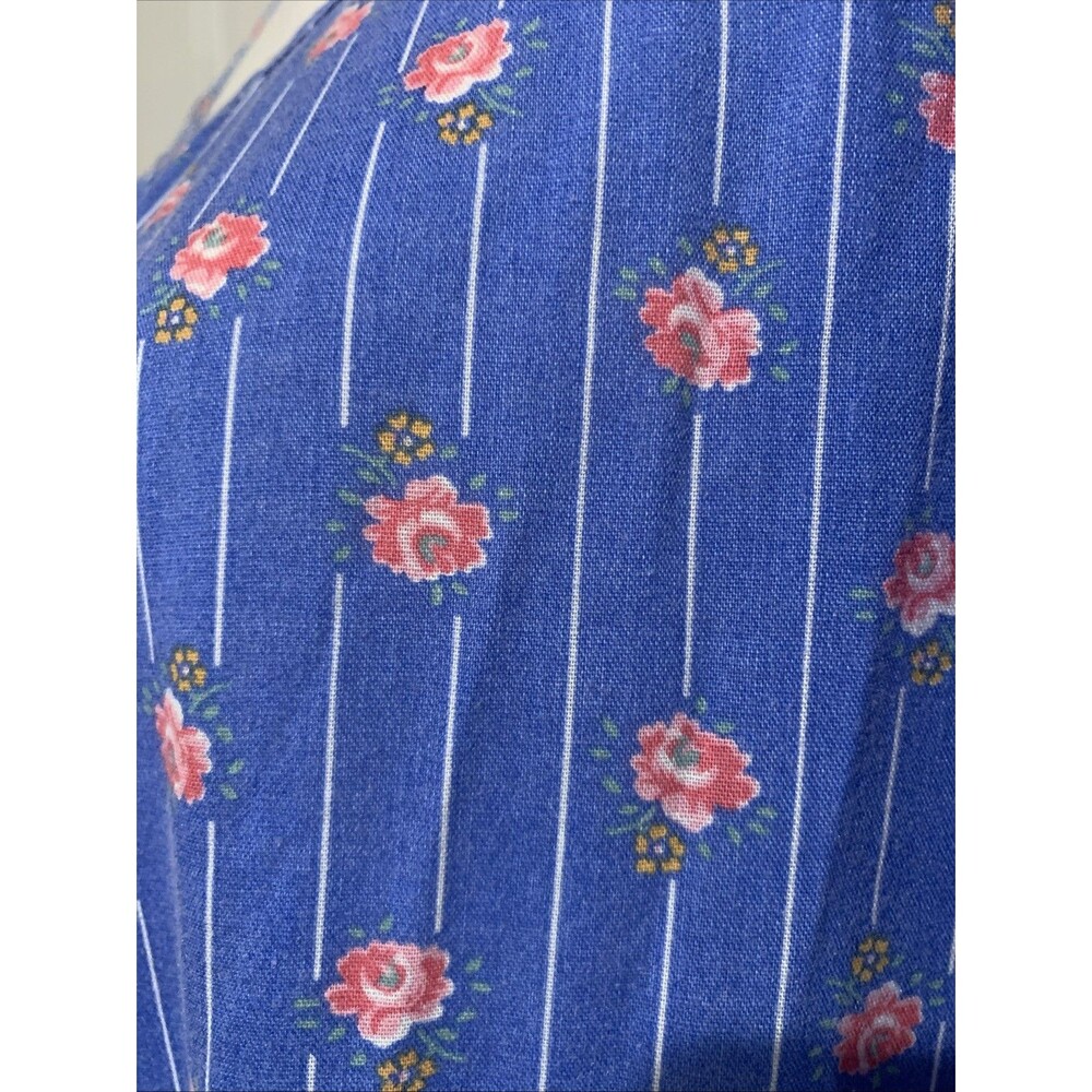 Vintage ISLAND FASHIONS HONOLULU Womens Dress Sz 4 Blue Maxi Mumu Retro Hawaii - Picture 5 of 11
